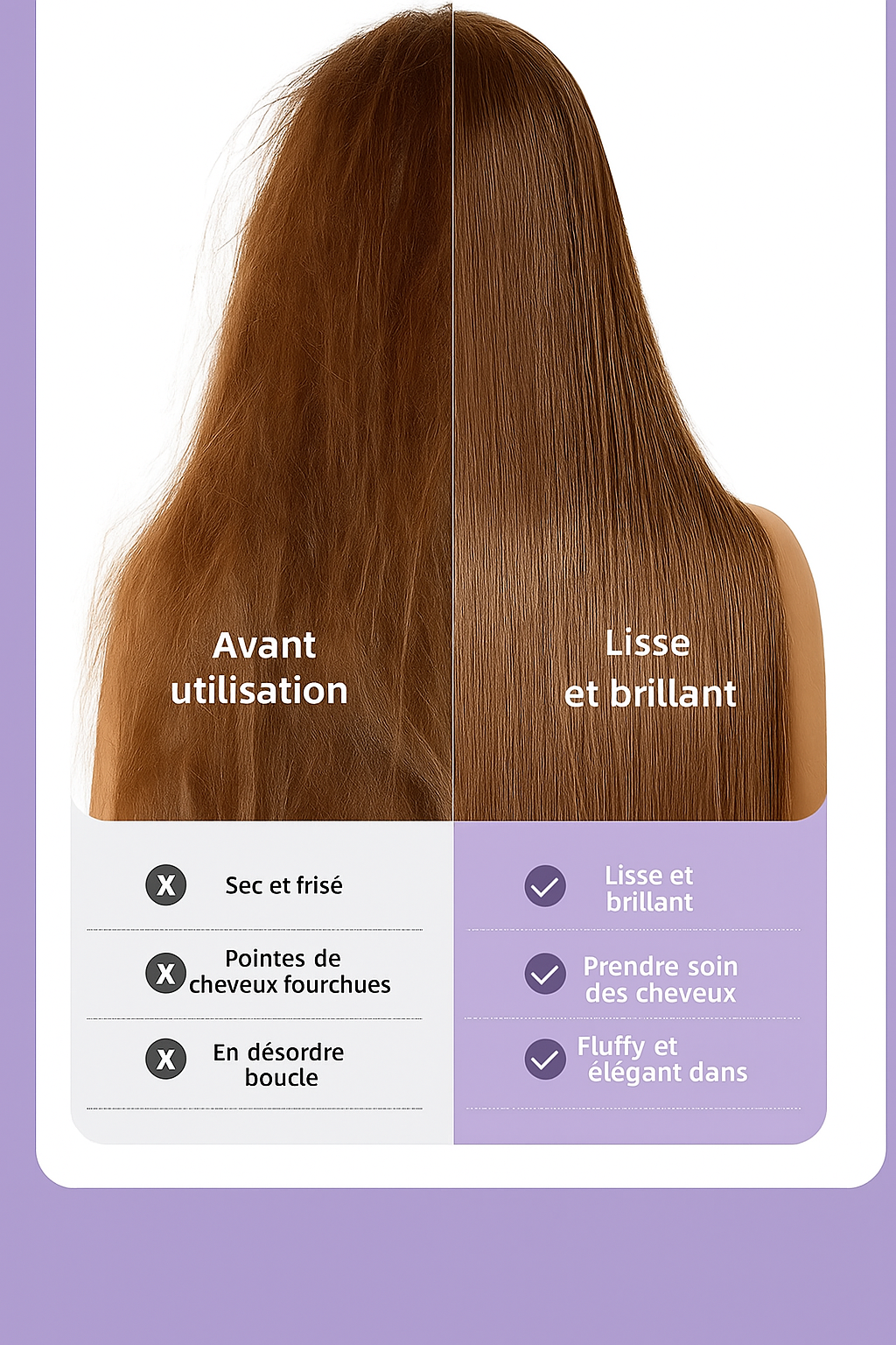 Peigne Lisseur Sans Fil Rechargeable USB 2 en 1