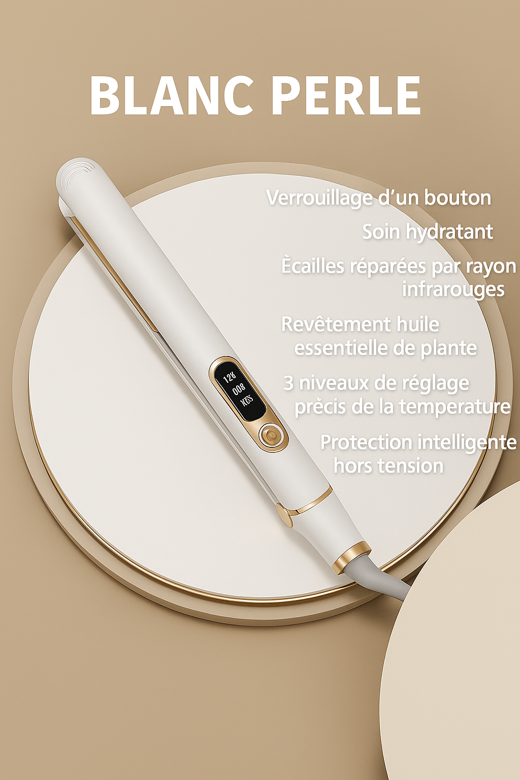 Fer à Lisser & Boucler 2-en-1 Ionique – Chauffage ultra Rapide, Revêtement Céramique